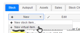 New virtual stock item