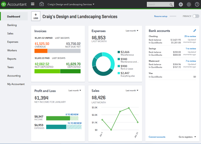 QuickBooks Online screenshot